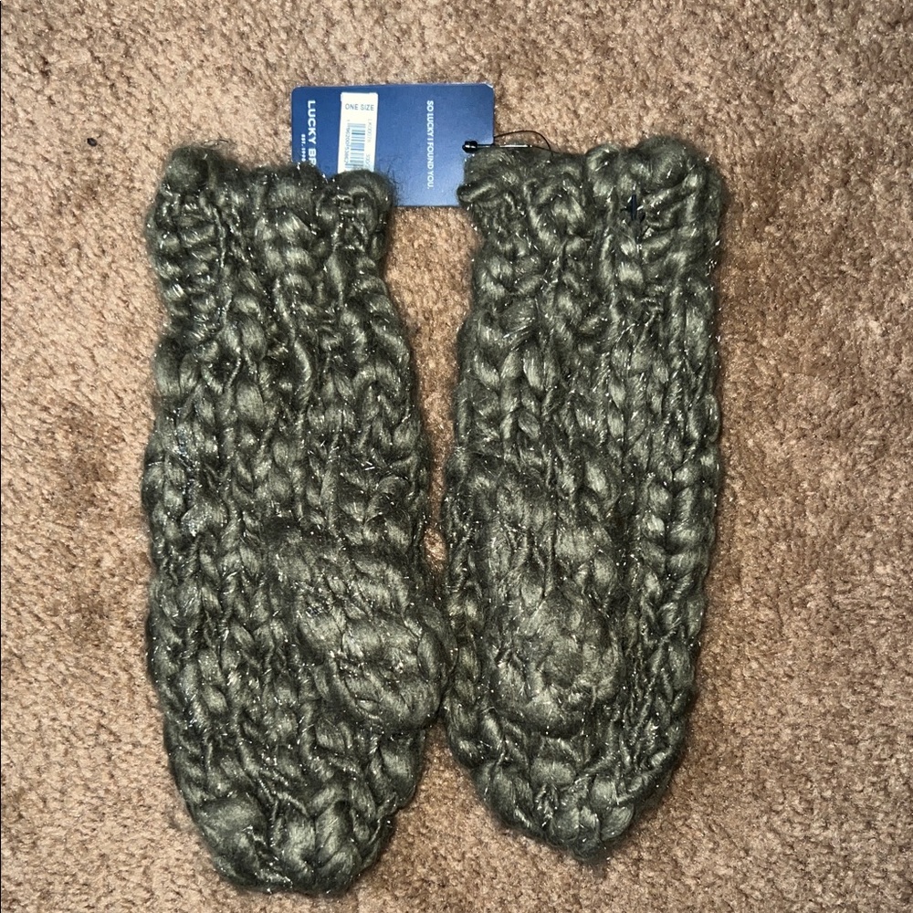 Lucky Brand Charcoal Knit Mittens